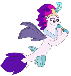 Size: 2448x2634 | Tagged: safe, artist:supahdonarudo, queen novo, seapony (g4), series:novoember, g4, my little pony: the movie, bottle, high res, holding, redraw, simple background, transparent background