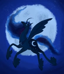 Size: 1654x1901 | Tagged: safe, artist:ombnom, princess luna, alicorn, pony, g4, digital art, moon, night, painting, solo