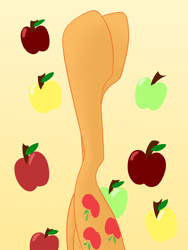 Size: 1500x2000 | Tagged: safe, artist:cycrus, applejack, earth pony, pony, g4, apple, fetish, food, gradient background, hoof fetish, leg focus, legs, legs in air, pictures of legs, solo