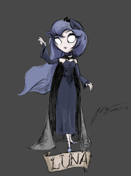 Size: 2048x2732 | Tagged: safe, artist:musical ray, princess luna, human, g4, don't starve, gothic, high res, humanized, night, solo