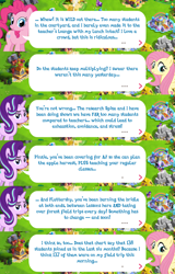 Size: 2048x3208 | Tagged: safe, gameloft, fluttershy, pinkie pie, starlight glimmer, earth pony, pegasus, pony, unicorn, g4, my little pony: magic princess, dialogue, dialogue box, english, event, female, high res, mare, solo focus, somnambula resident, speech bubble, text