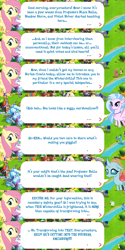 Size: 2048x4096 | Tagged: safe, gameloft, filthy rich, fluttershy, silverstream, changedling, changeling, hippogriff, pegasus, pony, g4, my little pony: magic princess, dialogue, dialogue box, english, event, female, mare, speech bubble, text