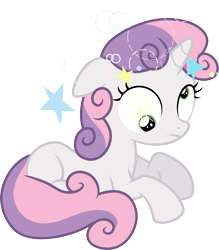 Size: 3000x3430 | Tagged: safe, artist:cloudy glow, sweetie belle, pony, unicorn, g4, ponyville confidential, circling stars, dizzy, female, filly, foal, high res, simple background, solo, stars, transparent background, vector