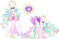 Size: 1920x1268 | Tagged: safe, artist:gihhbloonde, oc, oc only, unnamed oc, alicorn, human, pony, equestria girls, g4, alicorn oc, base used, bracelet, circlet, clothes, colored wings, colored wingtips, detached sleeves, deviantart watermark, dress, ethereal hair, ethereal mane, ethereal tail, eyeshadow, female, gradient hair, gradient mane, gradient tail, halo, hoof shoes, horn, jewelry, leg band, lipstick, long horn, magical lesbian spawn, makeup, mare, multicolored wings, not celestia, obtrusive watermark, offspring, parent:princess cadance, parent:princess celestia, parents:celedance, peytral, purple eyes, ring, shoes, simple background, sparkly wings, spread wings, standing, tail, transparent background, transparent sleeves, watermark, wings