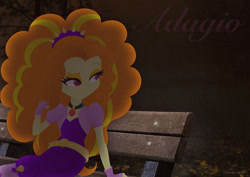 Size: 1280x906 | Tagged: safe, artist:lavenderrain24, adagio dazzle, human, equestria girls, g4, bench, female, solo