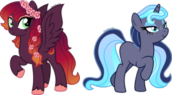 Size: 5447x3000 | Tagged: safe, artist:limedazzle, oc, oc only, pegasus, pony, unicorn, absurd resolution, simple background, transparent background