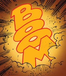 Size: 750x856 | Tagged: safe, artist:andy price, idw, g4, spoiler:comic, spoiler:comic42, boom, explosion, no pony, onomatopoeia