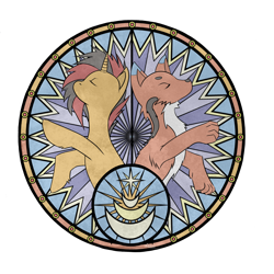 Size: 3000x3000 | Tagged: safe, artist:xsadi, fox, pony, high res, simple background, stained glass, transparent background