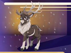 Size: 1600x1200 | Tagged: safe, artist:willoillo, oc, oc:belwith, deer, reindeer, commission, female, glasses, solo