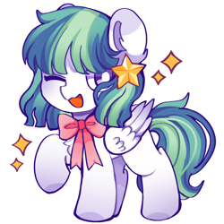 Size: 1080x1080 | Tagged: safe, oc, oc only, oc:rangle blush, pegasus, pony, female, simple background, smiling, solo, stars, white background