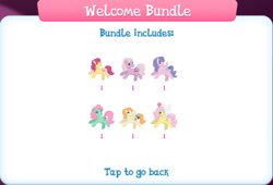 Size: 1266x860 | Tagged: safe, gameloft, idw, bon bon (g1), lickety-split, lofty, minty, north star (g1), rosedust, earth pony, flutter pony, pegasus, pony, g1, g3, g4, my little pony: magic princess, blushing, bow, bundle, collection, english, female, g3 to g1, generation leap, group, idw showified, insect wings, mare, numbers, queen, spread wings, tail, tail bow, text, wings