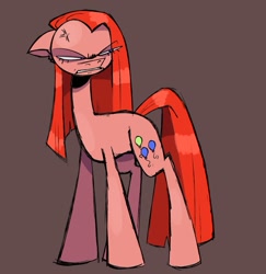 Size: 741x761 | Tagged: safe, artist:visceraswrath, pinkie pie, pony, g4, angry, cross-popping veins, ears back, emanata, eye clipping through hair, eyebrows, eyebrows visible through hair, frown, gritted teeth, pinkamena diane pie, solo, squint, teeth