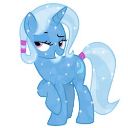 Size: 750x750 | Tagged: safe, artist:the smiling pony, trixie, crystal pony, pony, unicorn, the crystal empire 10th anniversary, g4, crystallized, grin, lidded eyes, looking at you, simple background, smiling, solo, transparent background