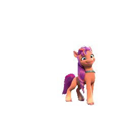 Size: 1080x1080 | Tagged: safe, sunny starscout, alicorn, earth pony, pony, g5, my little pony: make your mark, official, alicornified, animated, gif, mane stripe sunny, my little pony logo, race swap, simple background, solo, transparent background