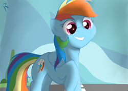 Size: 2800x2000 | Tagged: safe, artist:reinbou, rainbow dash, pegasus, pony, g4, cloud, high res, light, simple background, solo