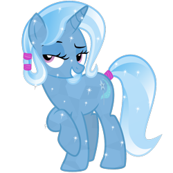 Size: 1000x1000 | Tagged: safe, artist:the smiling pony, trixie, crystal pony, pony, unicorn, the crystal empire 10th anniversary, g4, .svg available, crystal trixie, crystallized, grin, lidded eyes, looking at you, simple background, smiling, solo, sparkles, svg, transparent background, vector