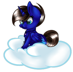 Size: 1808x1768 | Tagged: safe, artist:aquasky987, oc, oc only, alicorn, pony, alicorn oc, cloud, horn, on a cloud, simple background, solo, transparent background, wings