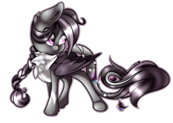 Size: 2401x1709 | Tagged: safe, alternate version, artist:aquasky987, oc, oc only, pegasus, pony, background removed, braid, chest fluff, female, mare, pegasus oc, simple background, solo, transparent background, wings