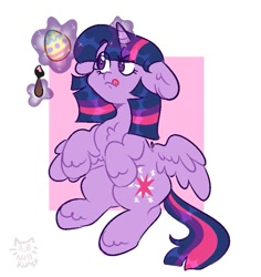 Size: 733x776 | Tagged: safe, artist:zerotheillemonati, twilight sparkle, alicorn, pony, g4, easter egg, female, floppy ears, solo, tongue out, twilight sparkle (alicorn)