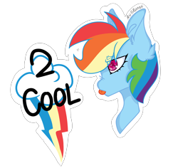 Size: 3500x3300 | Tagged: safe, artist:zerotheillemonati, rainbow dash, pegasus, pony, g4, bust, cutie mark, female, high res, rainbow dash's cutie mark, simple background, solo, tongue out, transparent background