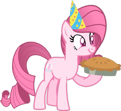 Size: 877x803 | Tagged: safe, artist:chocolate-base, artist:muhammad yunus, oc, oc only, oc:annisa trihapsari, earth pony, pony, base used, cute, earth pony oc, hat, medibang paint, ocbetes, party hat, simple background, smiling, solo, transparent background