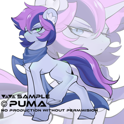 Size: 3500x3500 | Tagged: safe, artist:amo, oc, oc only, oc:crystal eve, pony, clothes, high res, multiple variants, scarf, solo, underhoof, zoom layer