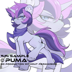 Size: 3500x3500 | Tagged: safe, alternate version, artist:amo, oc, oc only, oc:crystal eve, pony, unicorn, clothes, high res, multiple variants, scarf, solo, underhoof, zoom layer