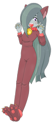 Size: 1670x3936 | Tagged: safe, artist:batipin, marble pie, human, werewolf, equestria girls, g4, breasts, claws, clothes, collar, costume, cute, equestria girls-ified, female, halloween, halloween costume, holiday, marblebetes, open mouth, paw pads, rawr, simple background, solo, transparent background, whiskers