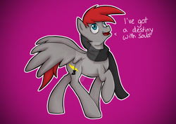 Size: 1024x725 | Tagged: safe, artist:sketchypon3, oc, oc only, pegasus, pony, clothes, deviantart watermark, male, obtrusive watermark, scarf, solo, stallion, watermark