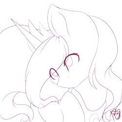 Size: 3200x3200 | Tagged: safe, artist:prettyshinegp, princess luna, alicorn, pony, g4, female, high res, jewelry, lineart, mare, signature, simple background, solo, tiara, transparent background