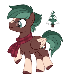 Size: 760x837 | Tagged: safe, artist:octoberumn, oc, oc only, oc:evergreen winters, pegasus, pony, g4, clothes, glasses, male, scarf, simple background, solo, stallion, transparent background
