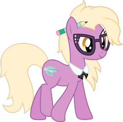 Size: 3304x3260 | Tagged: safe, artist:starryshineviolet, grace manewitz, earth pony, pony, g4, made in manehattan, background pony, female, glasses, high res, mare, pencil, simple background, smiling, solo, transparent background, vector, walking