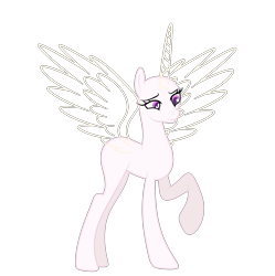 Size: 2689x2705 | Tagged: safe, artist:existencecosmos188, oc, oc only, alicorn, pony, alicorn oc, bald, base, eyelashes, female, high res, horn, mare, raised hoof, simple background, solo, transparent background, wings