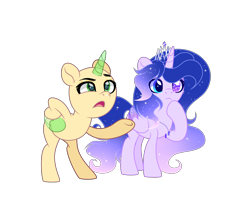 Size: 3663x2970 | Tagged: safe, artist:existencecosmos188, oc, oc only, oc:existence, alicorn, pony, alicorn oc, base used, duo, ethereal mane, heterochromia, high res, horn, jewelry, raised hoof, simple background, starry mane, thinking, tiara, transparent background, wings