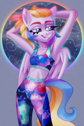 Size: 2375x3572 | Tagged: safe, artist:irinamar, oc, oc only, pegasus, anthro, clothes, high res, midriff, smiling, solo, tank top