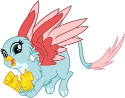 Size: 3800x3000 | Tagged: safe, artist:php170, color edit, edit, gabby, ocellus, griffon, g4, colored, cute, diaocelles, disguise, disguised changeling, female, flying, freckles, griffon ocellus, happy, high res, looking at you, open mouth, palette swap, recolor, simple background, smiling, solo, species swap, transparent background, vector
