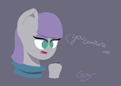 Size: 7016x4961 | Tagged: safe, artist:realgero, boulder (g4), maud pie, earth pony, pony, g4, dialogue, simple background, solo