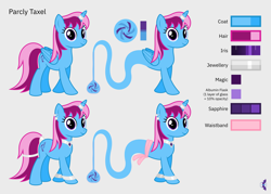 Size: 5600x4000 | Tagged: safe, artist:parclytaxel, oc, oc only, oc:parcly taxel, alicorn, genie, genie pony, pony, unicorn, ain't never had friends like us, albumin flask, trotcon, .svg available, absurd resolution, alicorn oc, bottle, bracelet, collar, ear piercing, earring, female, gray background, horn, horn ring, jewelry, looking at you, mare, piercing, reference sheet, ring, simple background, smiling, solo, tail, tail wrap, vector, waistband, wings, wristband