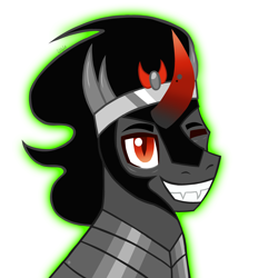 Size: 3650x3650 | Tagged: safe, artist:chubbehbunneh16, king sombra, pony, unicorn, the crystal empire 10th anniversary, g4, fangs, high res, one eye closed, simple background, solo, white background, wink