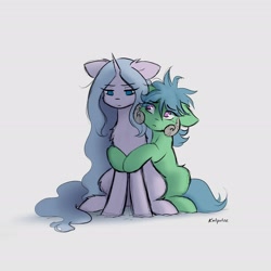 Size: 2480x2480 | Tagged: safe, artist:katputze, oc, oc only, earth pony, pony, unicorn, duo, floppy ears, high res, hug, sad