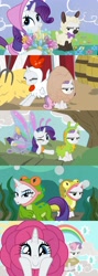 Size: 1920x5400 | Tagged: safe, edit, edited screencap, screencap, rarity, sweetie belle, pony, unicorn, forever filly, g4, season 7, clothes, costume, cute, duo, female, filly, foal, looking at you, mare, raribetes, siblings, sisters, sweetie belle is not amused, unamused
