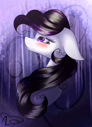 Size: 1205x1660 | Tagged: safe, artist:aquasky987, oc, oc only, earth pony, pony, abstract background, blushing, bust, earth pony oc, female, mare, smiling, solo