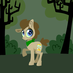 Size: 750x750 | Tagged: safe, artist:toadstool-prancer, doctor whooves, time turner, oc, oc:tantamount, changeling, earth pony, pony, tantamount time turner, g4, blue eyes, changeling oc, disguise, disguised changeling, earth pony oc, eyes open, green sclera, male, male oc, one ear down, pony oc, solo, stallion