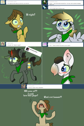 Size: 1302x1954 | Tagged: safe, artist:toadstool-prancer, derpy hooves, doctor whooves, king sombra, time turner, oc, oc:tantamount, pony, tantamount time turner, g4, disguise, disguised changeling, floppy ears, one ear down