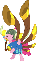 Size: 3000x4943 | Tagged: safe, artist:cloudy glow, pinkie pie, earth pony, pony, g4, yakity-sax, .ai available, helmet, honorary yak horns, horned helmet, simple background, solo, transparent background, vector, viking helmet, yovidaphone
