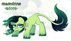 Size: 4276x2480 | Tagged: safe, artist:madelinne, oc, oc only, pony, adoptable, adoptable open, green eyes, jewelry, leonine tail, medusa, simple background, tail, zoom layer