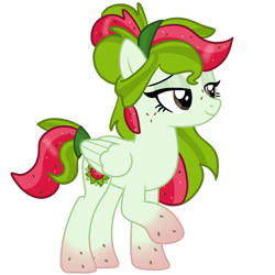 Size: 4096x4096 | Tagged: safe, artist:emperor-anri, artist:lannielona, oc, oc only, oc:watermelana, pegasus, pony, absurd resolution, base used, female, folded wings, freckles, gradient hooves, mare, pegasus oc, simple background, smiling, solo, transparent background, wings