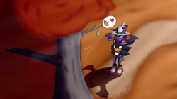 Size: 2947x1657 | Tagged: safe, alternate version, artist:supershadow_th, oc, oc:lazytentacle, pony, duo, food, heart, male, mango, piggyback ride, shadow the hedgehog, sonic the hedgehog (series), tentacles, tree