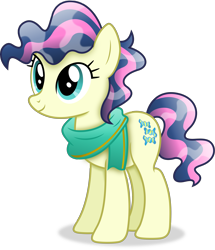 Size: 3643x4235 | Tagged: safe, artist:anime-equestria, bon bon, sweetie drops, earth pony, pony, g4, alternate hairstyle, clothes, female, mare, scarf, simple background, smiling, solo, transparent background, vector
