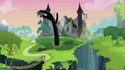 Size: 1280x720 | Tagged: safe, alternate universe, castle of the royal pony sisters, dark, everfree forest, horror, monument mythos, no pony, special tree, tree